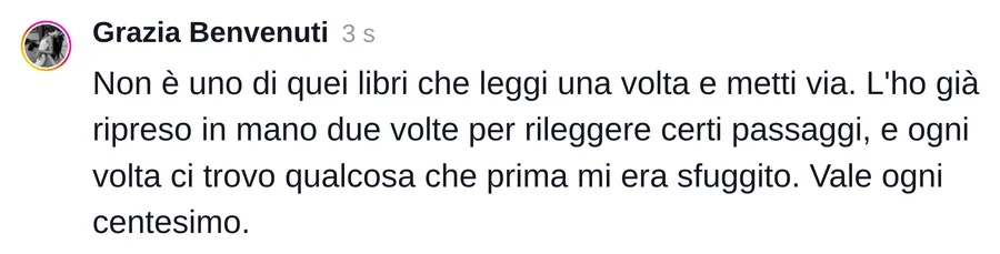 Commento di un lettore dal canale