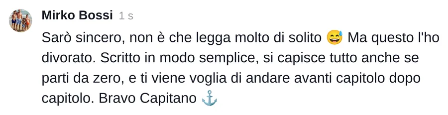 Commento di un lettore dal canale